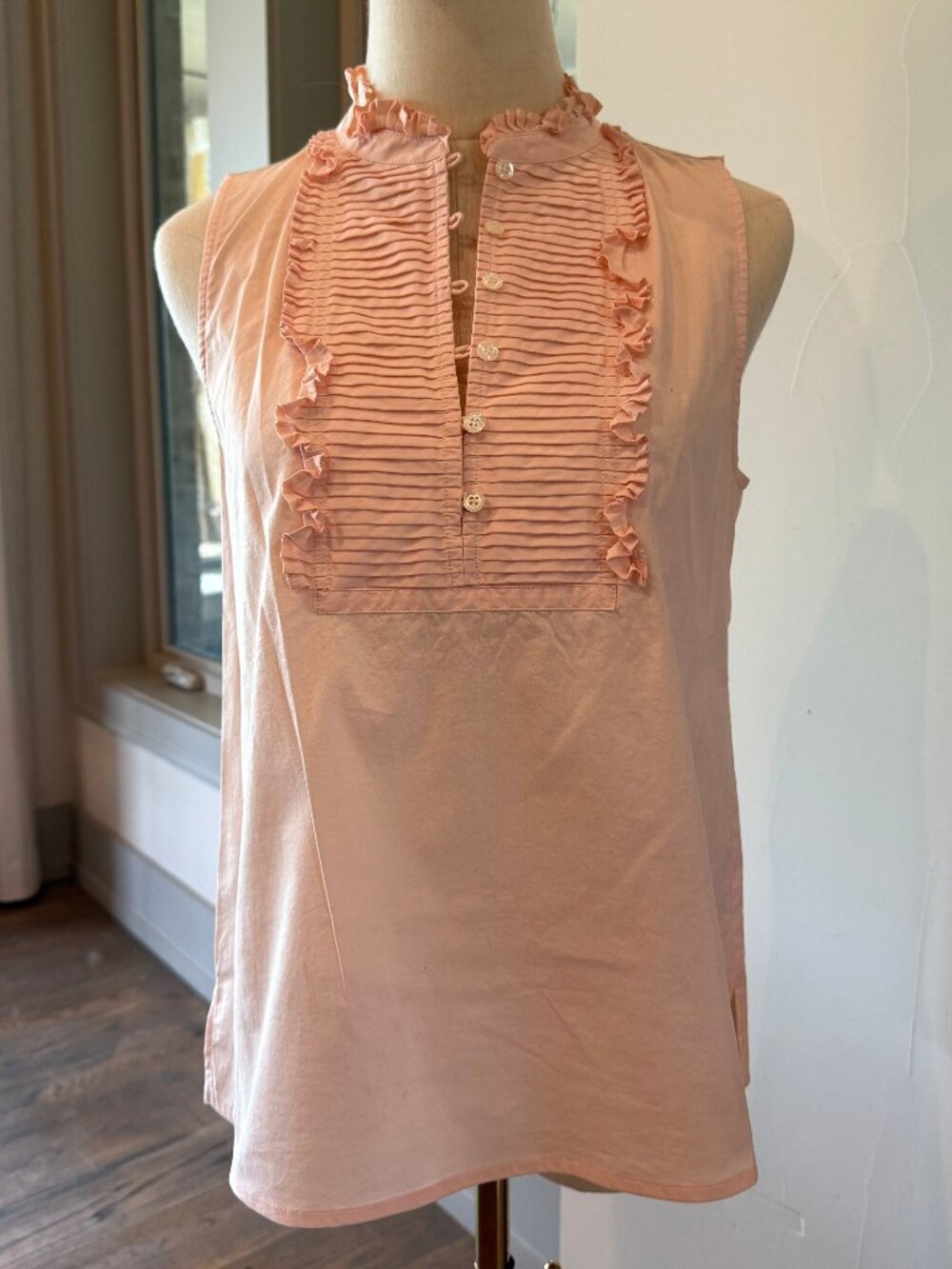 J. Crew Sleeveless Tuxedo Bib, Blush Pink Top Size 4